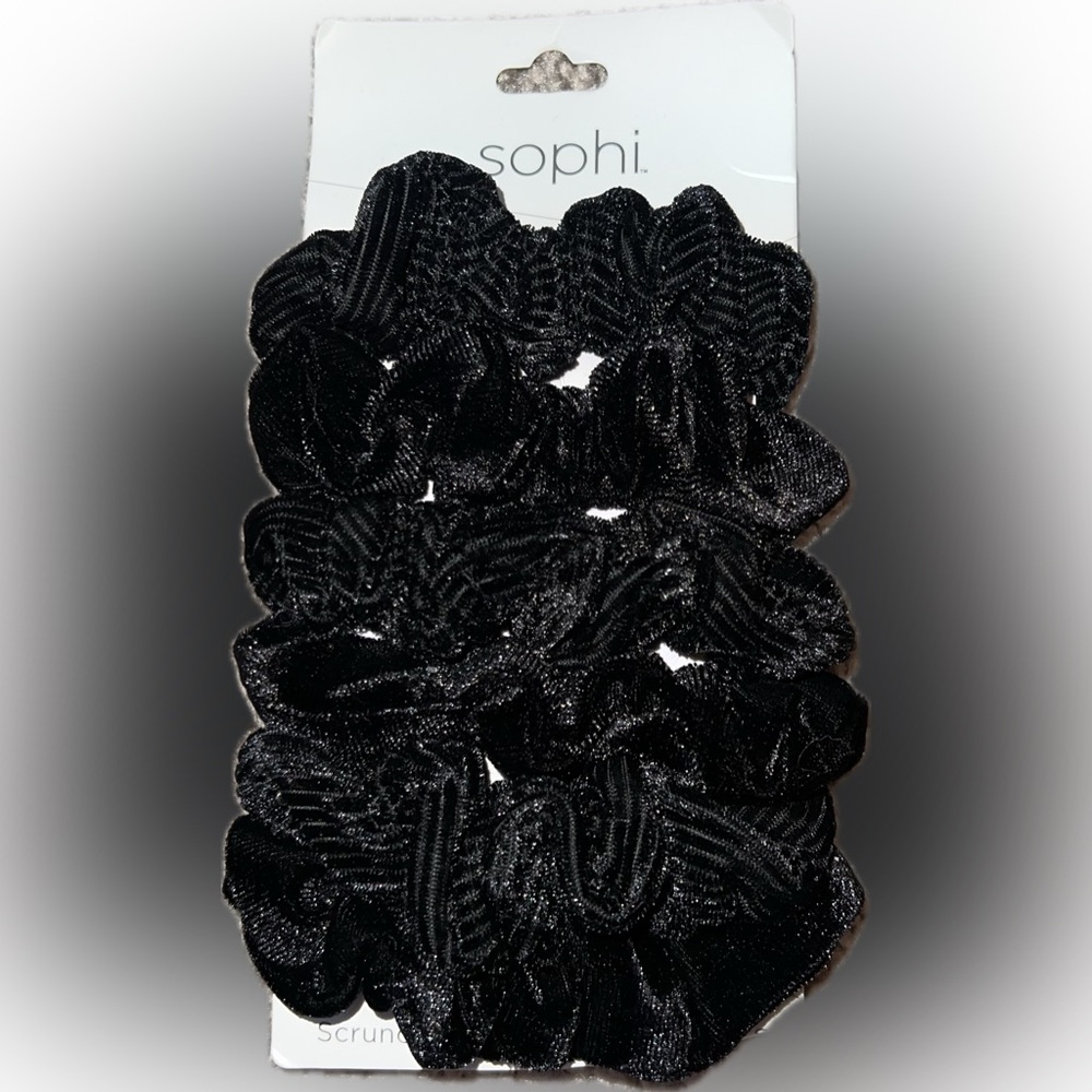 🔴New Sophi Black Velvet Scrunchie 6 Pack Beauty Hair Accessories Ponytail